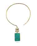 Choker Afrodita dorado con perlas y turquesa