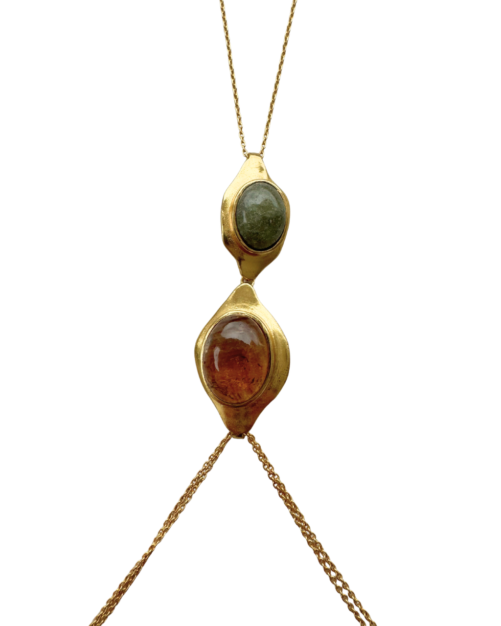 Body Chain Deméter dorada con vesonita y citrino